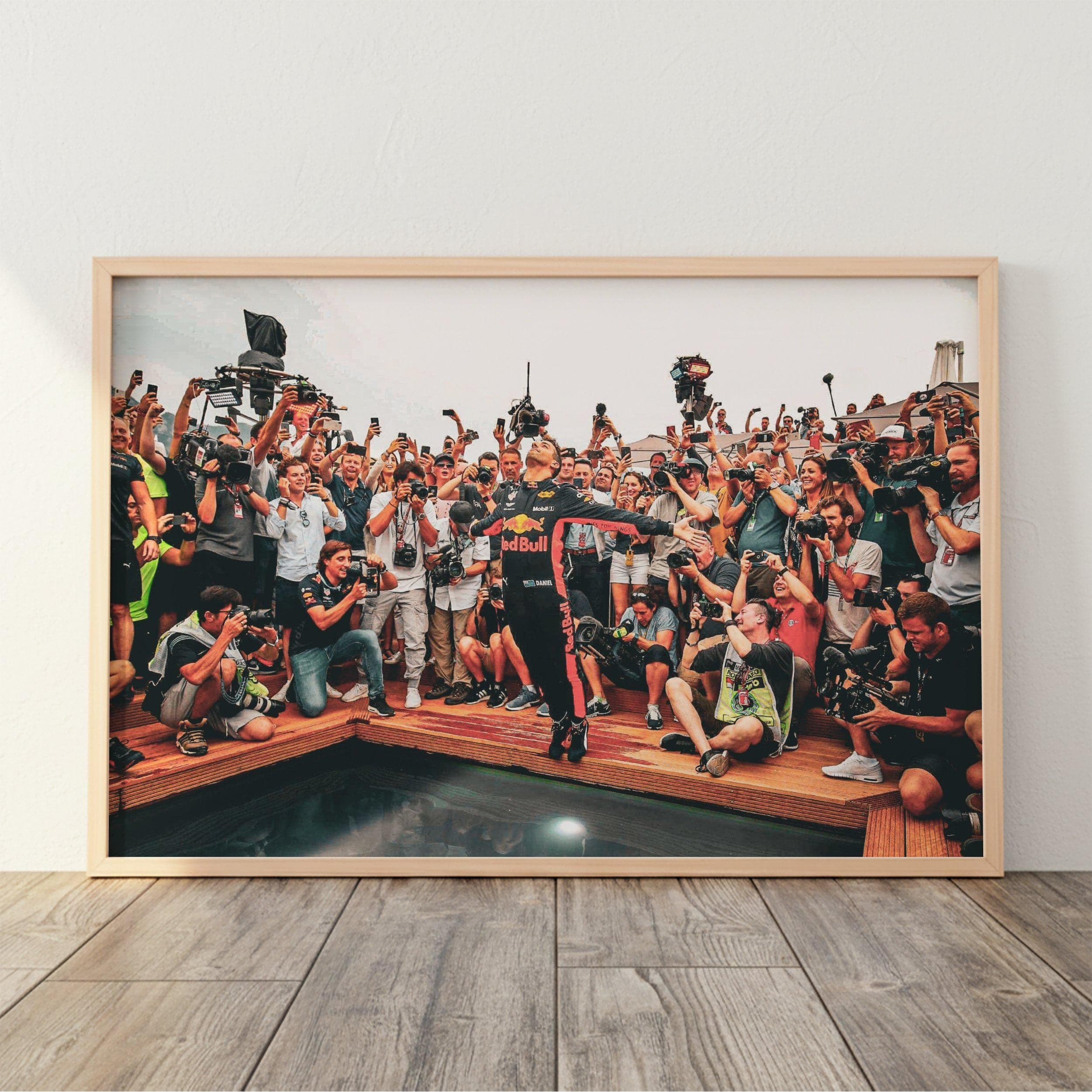 Daniel Ricciardo Monaco Pool Jump Poster wall art — image 1