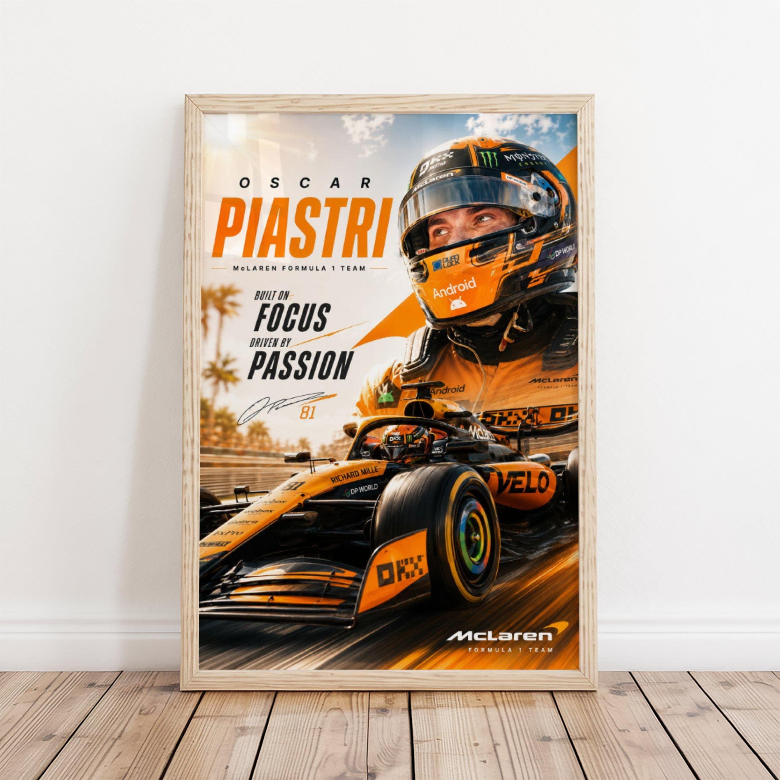 Oscar Piastri McLaren Formula 1 Poster print wall art — image 1