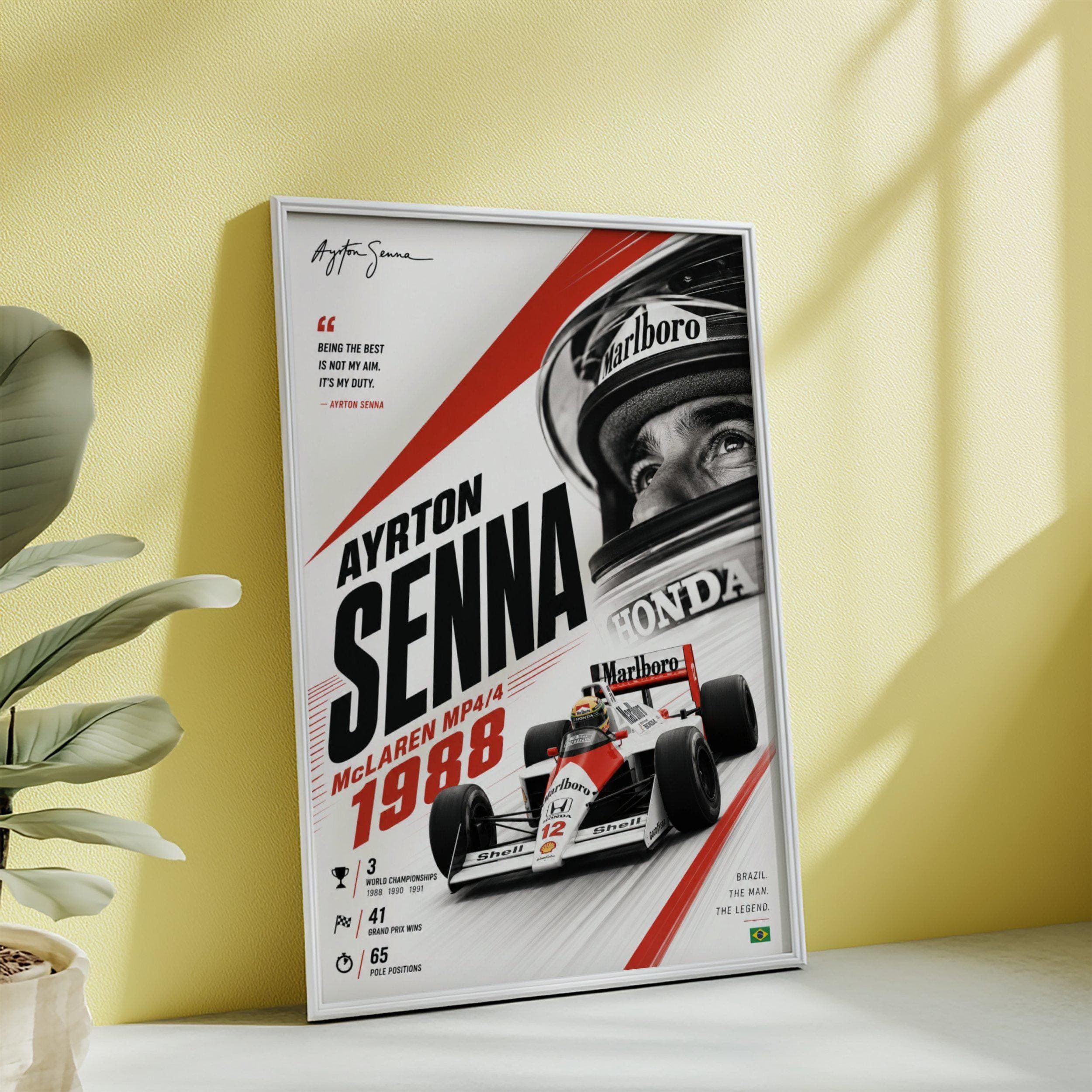 Ayrton Senna 1988 McLaren MP4/4 Poster wall art