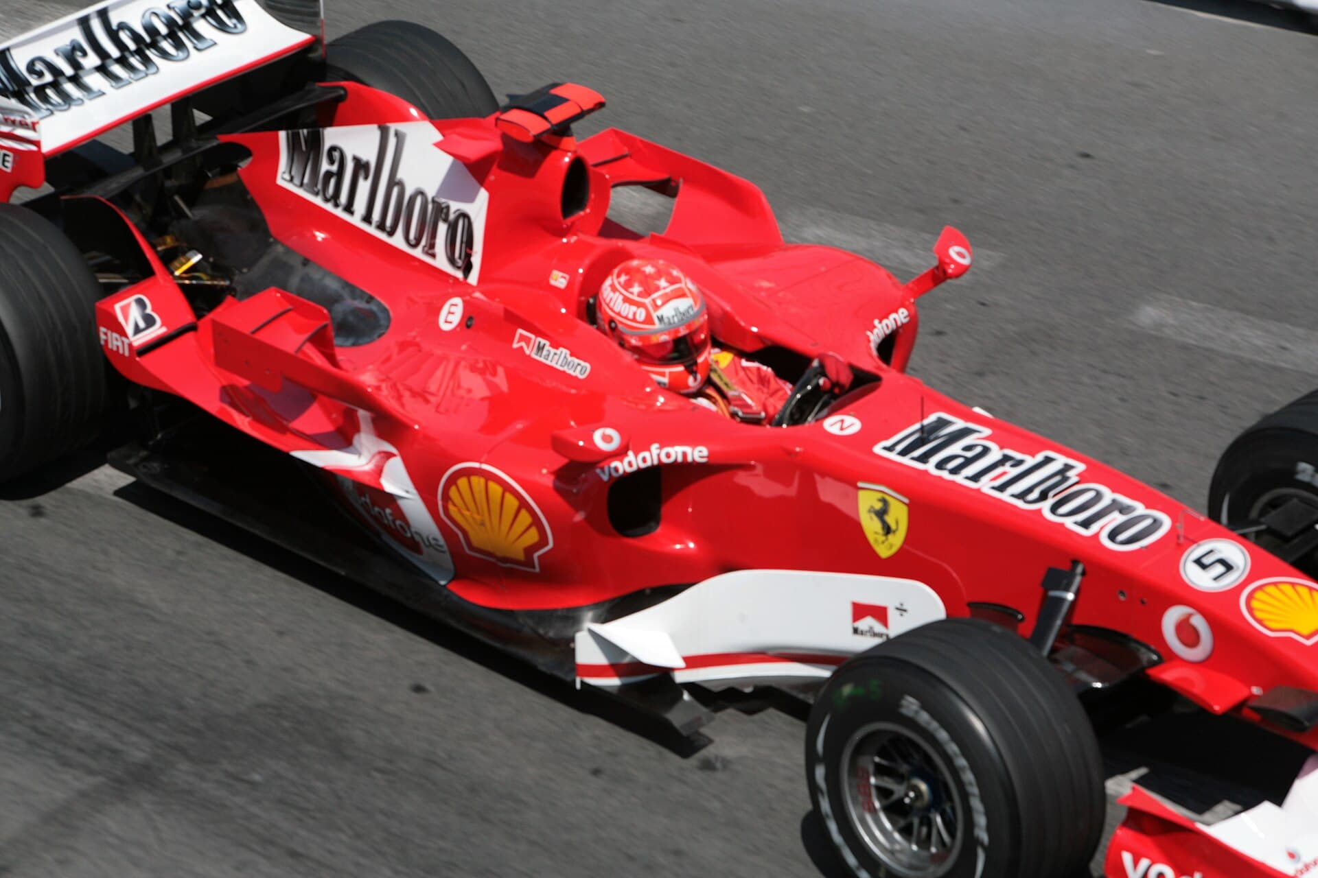 Michael Schumacher driving a Ferrari at the 2006 Monaco Grand Prix