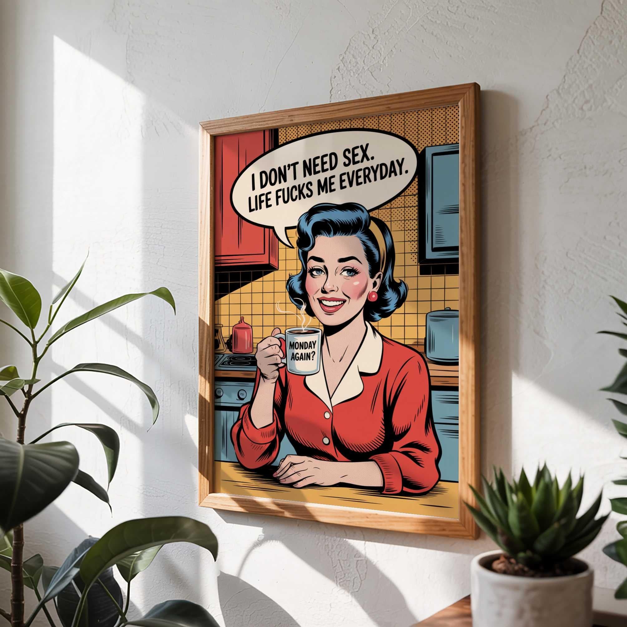 Funny Retro Pop Art Poster wall art