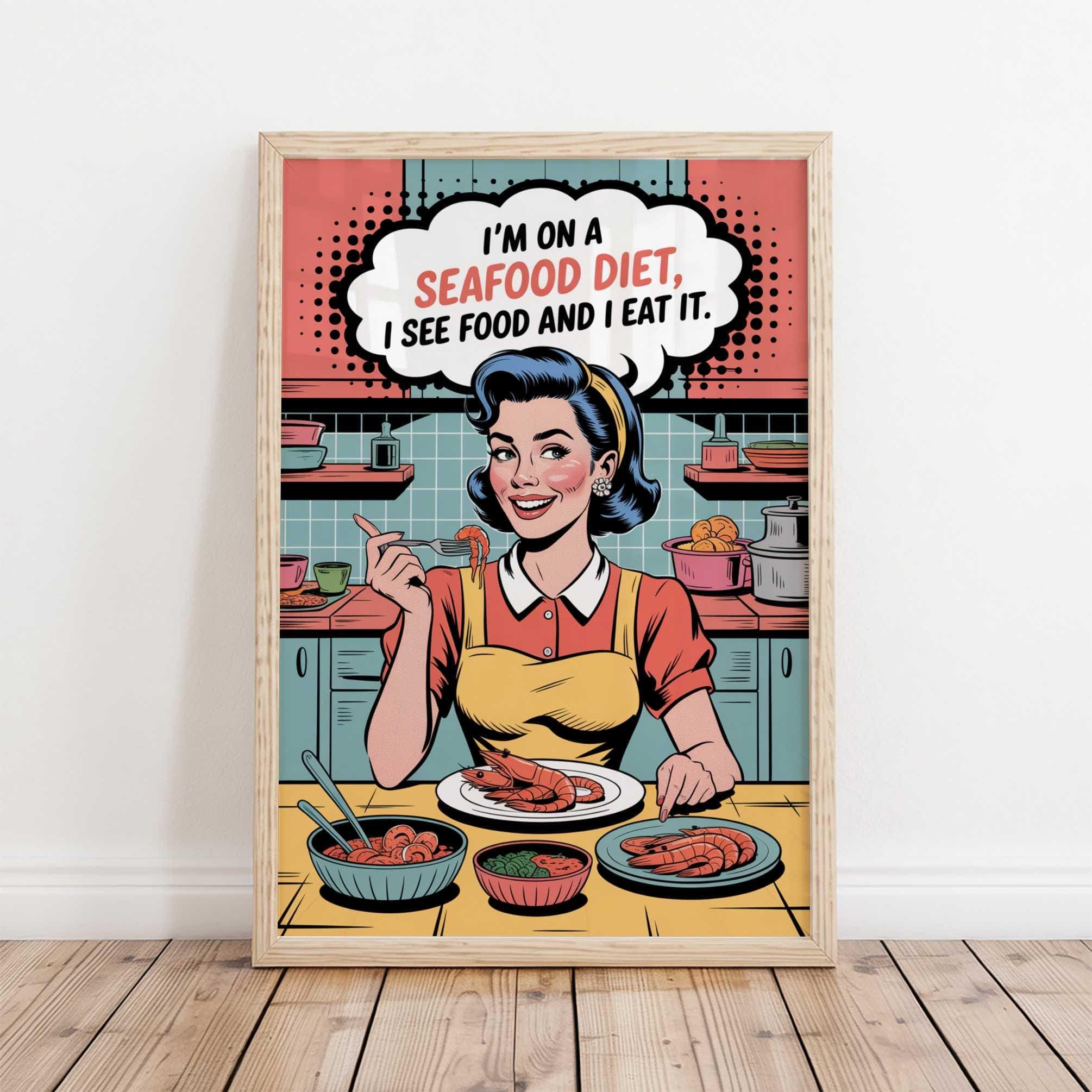Funny Retro Kitchen Poster wall art