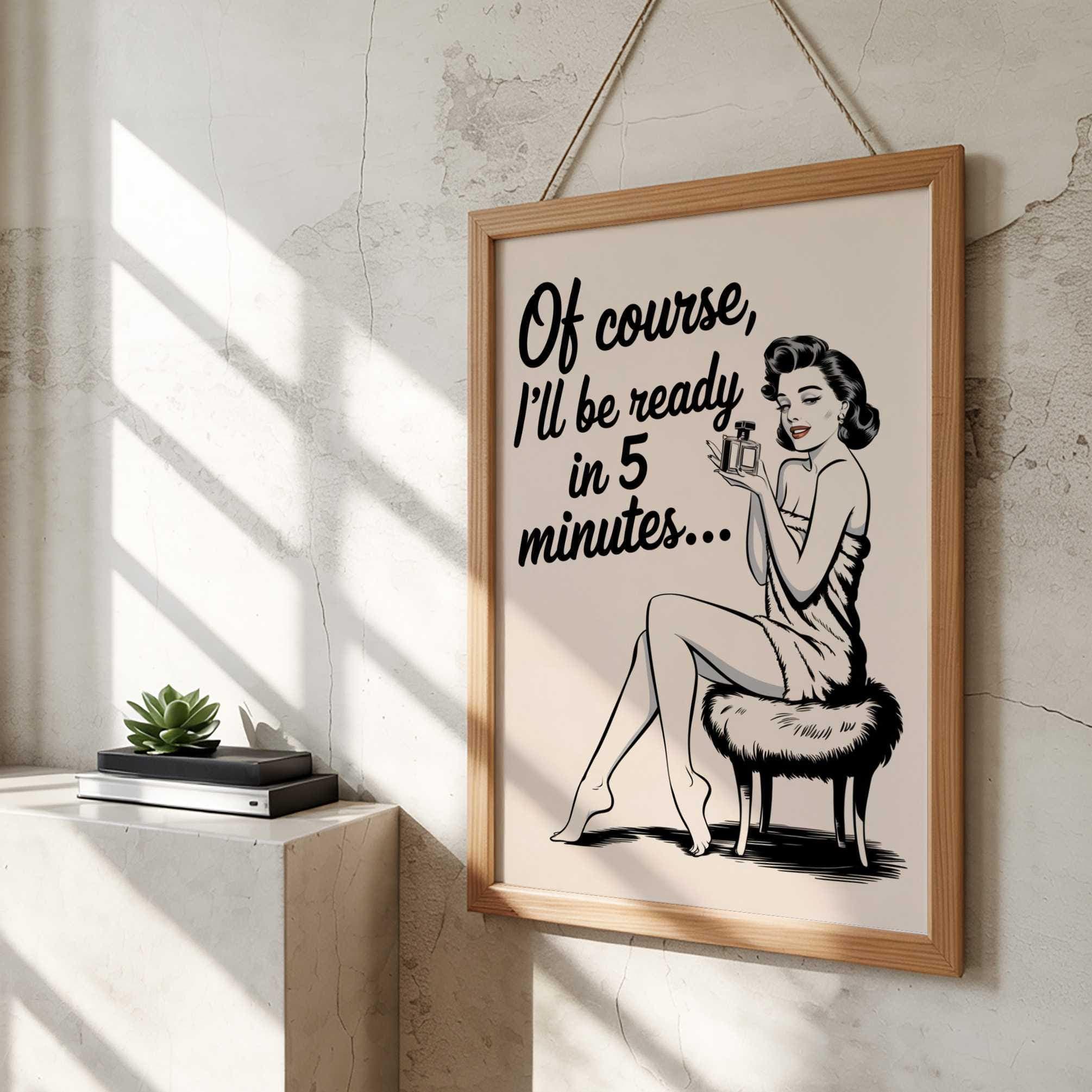 Funny Girls and Woman Bathroom Poster or Canvas Wall Art