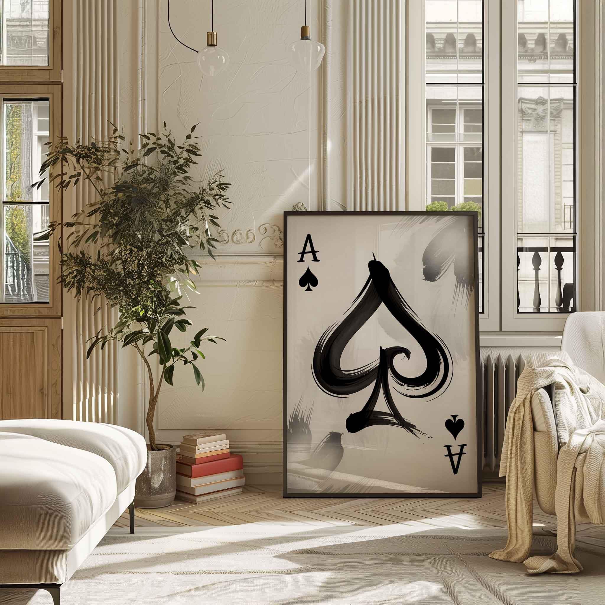 Ace of Spades Poster Print: Playing Cards Wall Art, Living room print