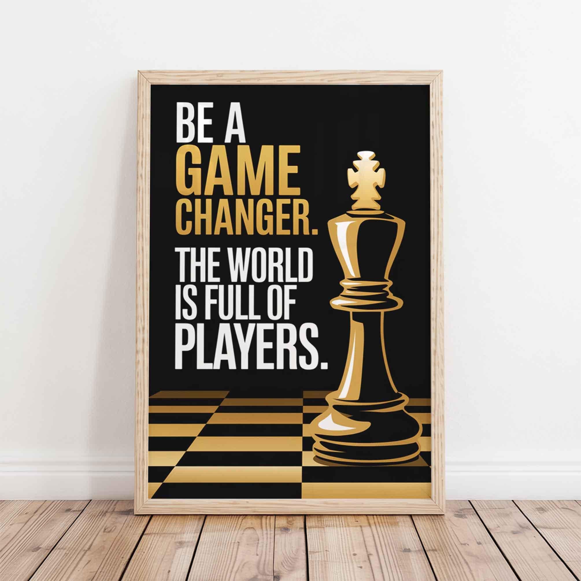 Chess Motivational Quote Canvas Wall Art: Office poster print
