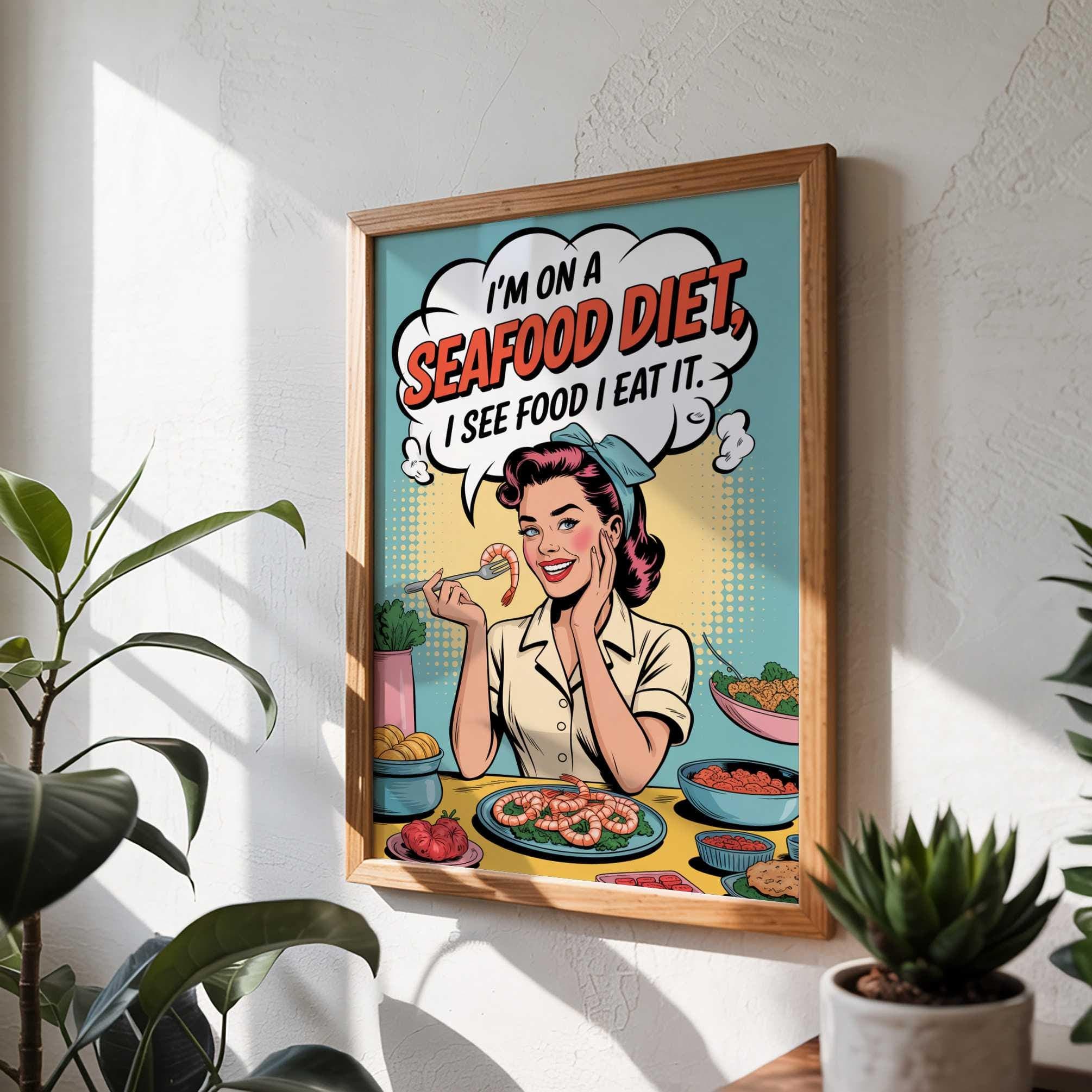Seafood Diet Poster wall art