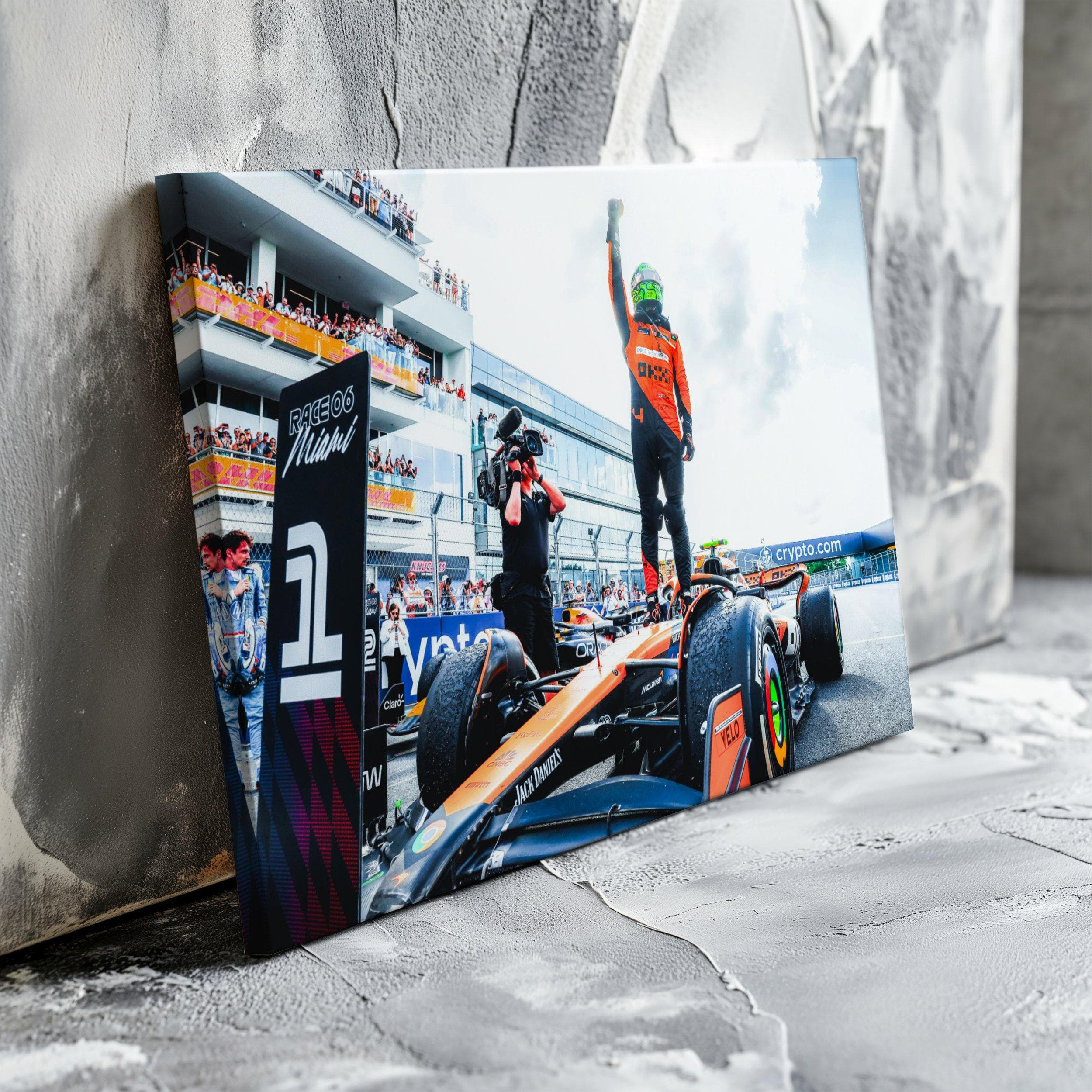 Lando Norris McLaren F1 Miami GP Race win Poster wall art