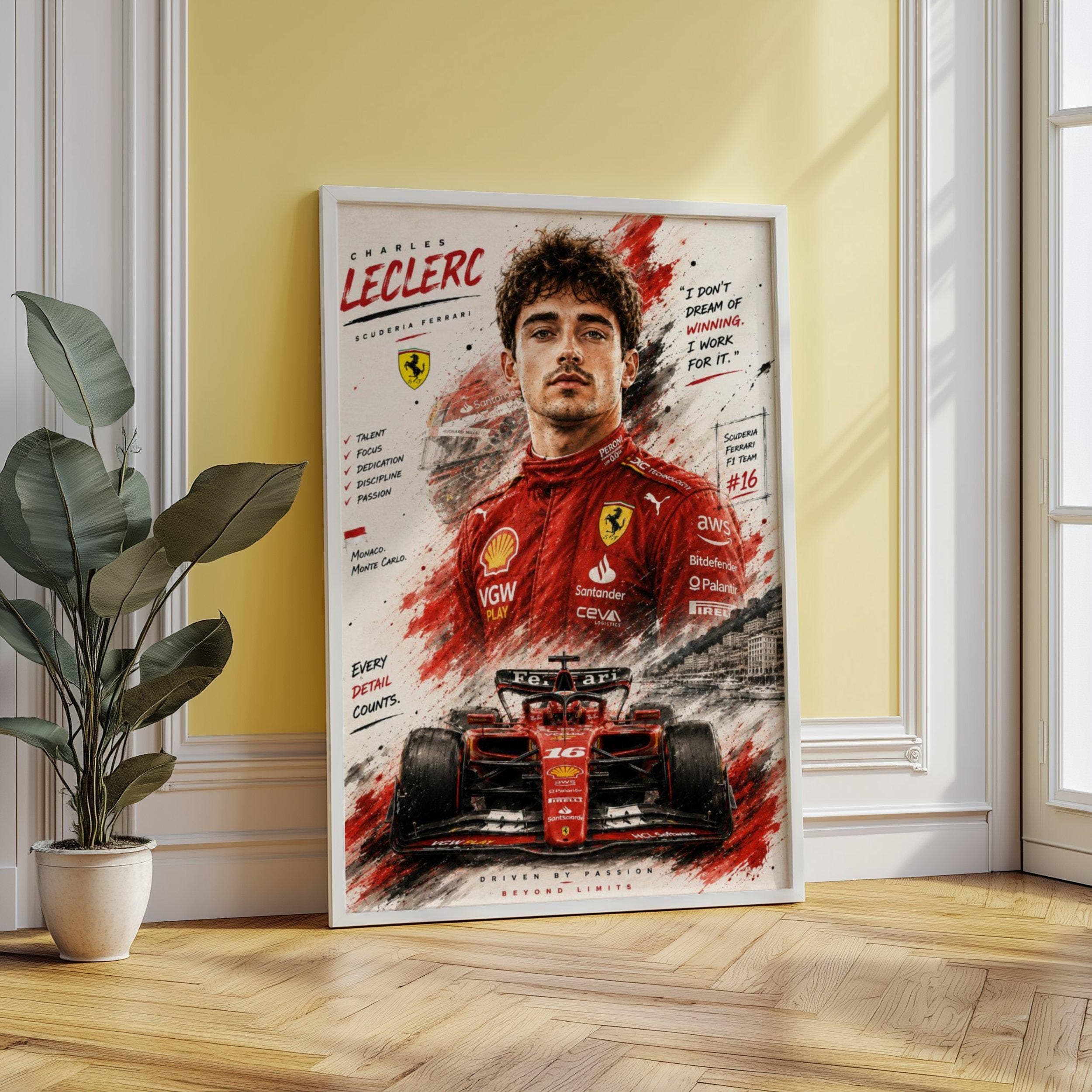 Charles Leclerc Ferrari F1 Poster wall art — image 1