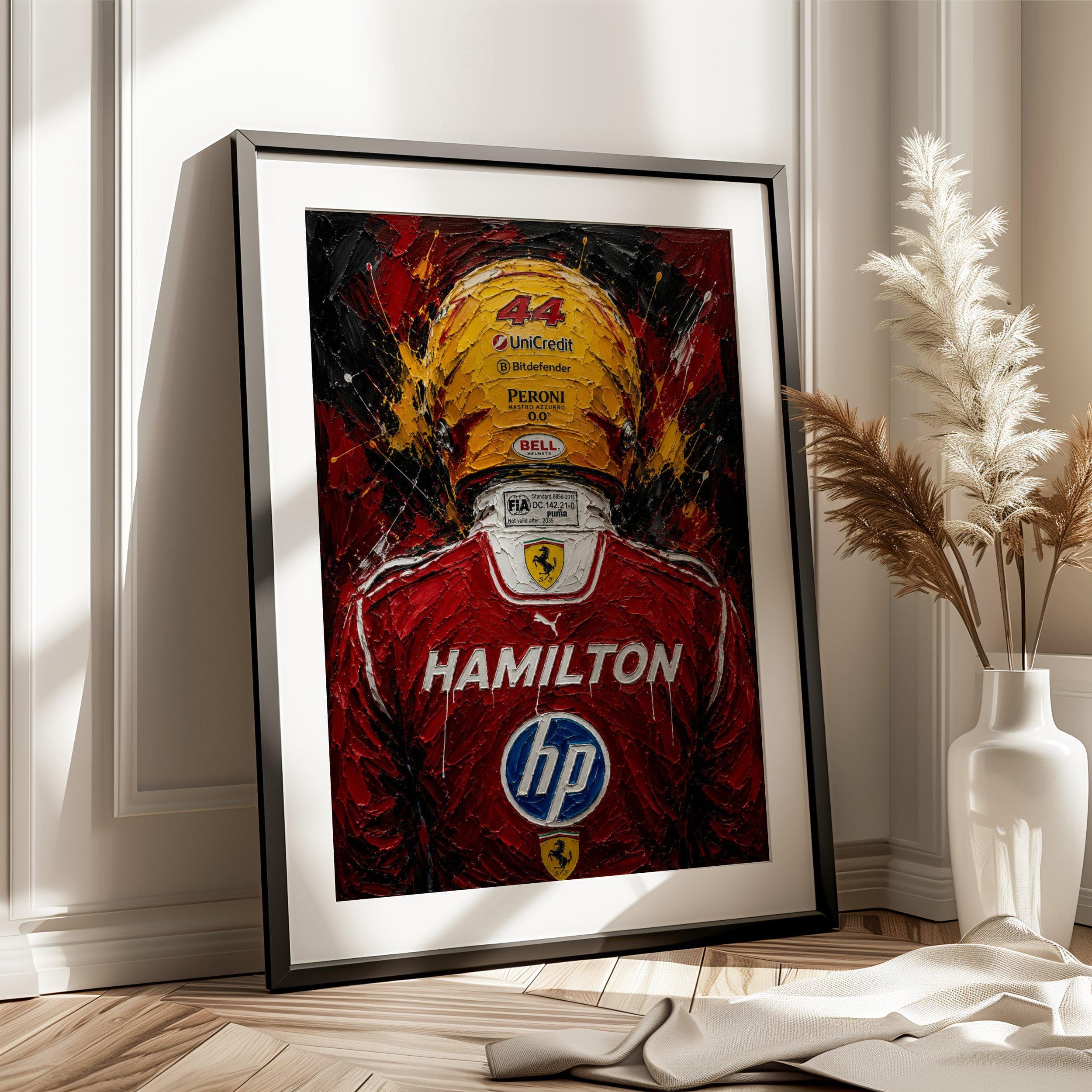 Lewis Hamilton Ferrari Poster wall art