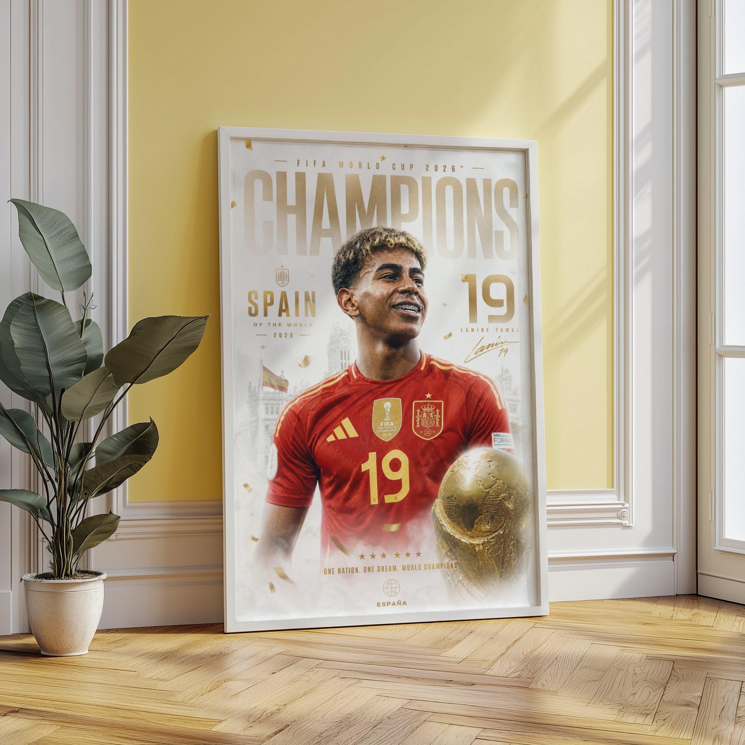 Lamine Yamal Spain World Cup Champions Poster wall art