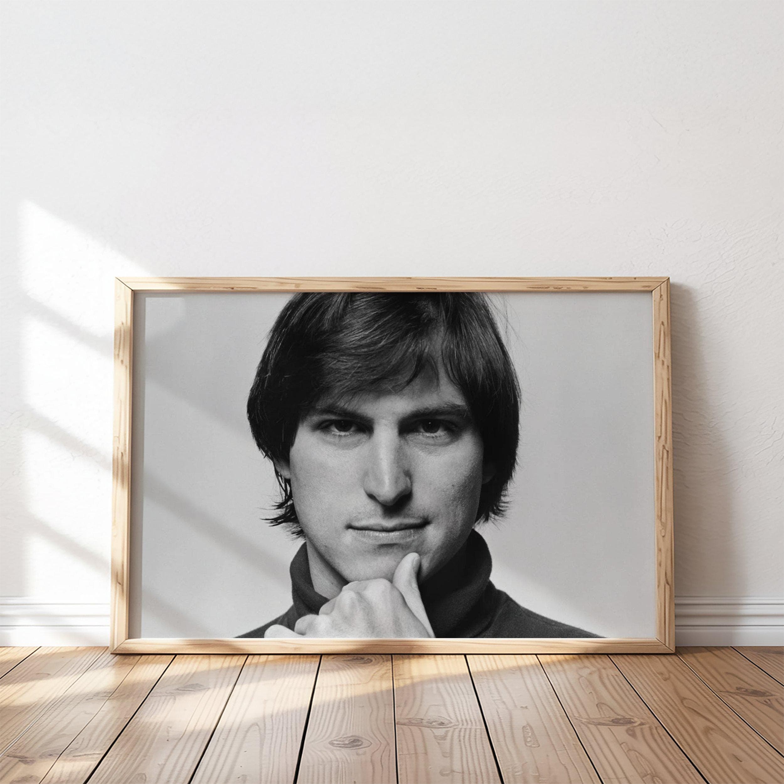 Steve Jobs Poster, Apple Founder Wall Art, B&W Print, Inspirational Office Decor