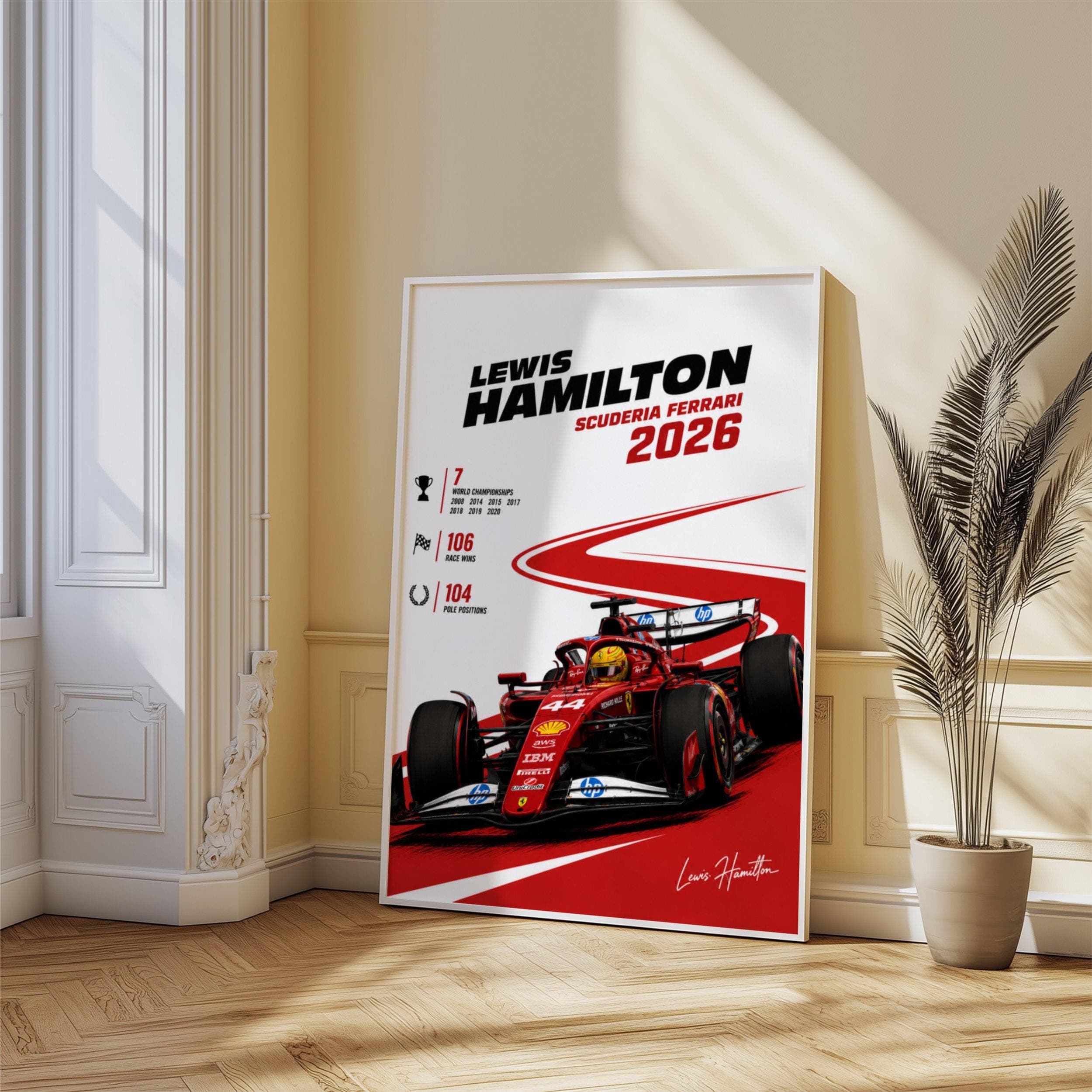 Lewis Hamilton Ferrari 2026 Poster wall art — image 1