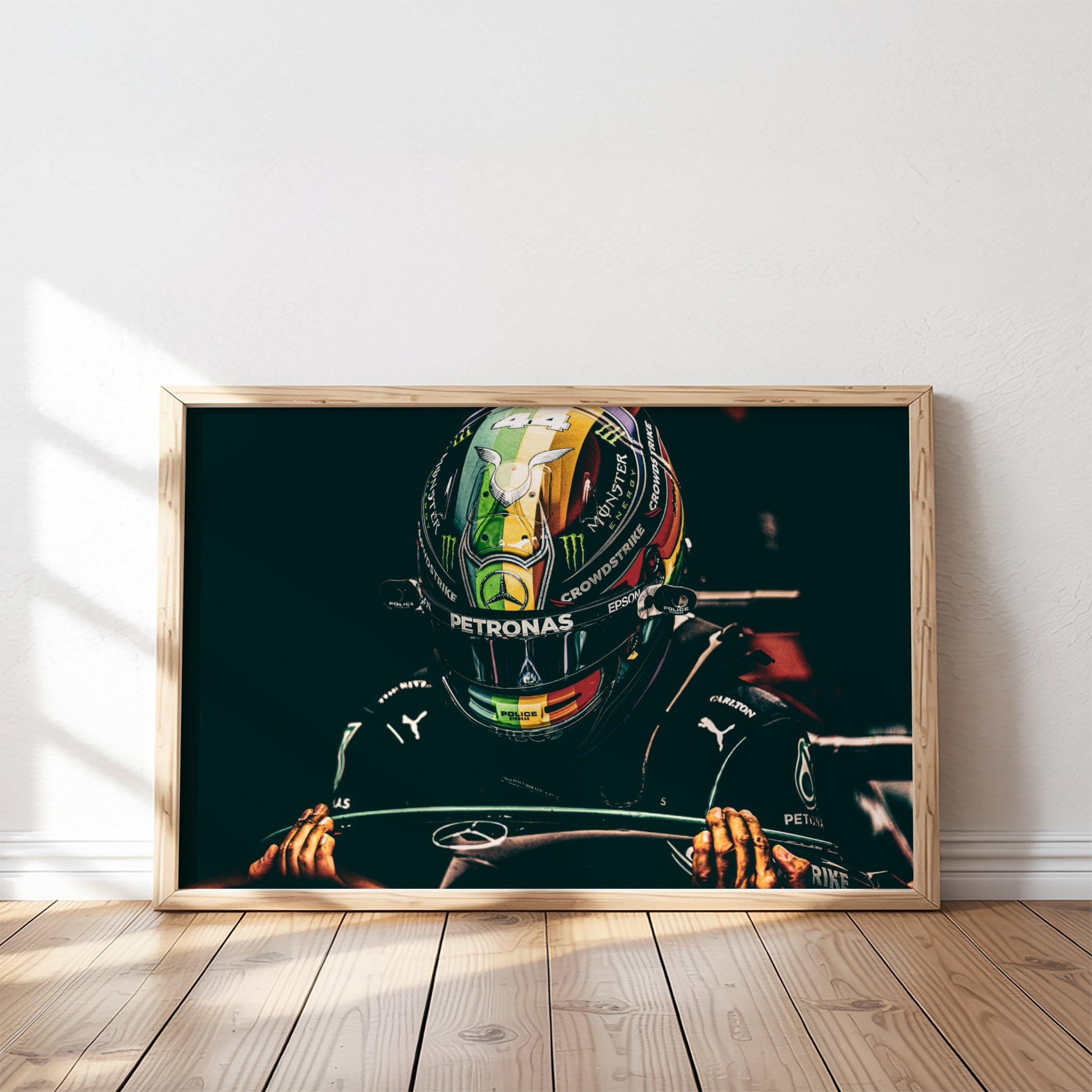 Lewis Hamilton Mercedes Helmet Poster wall art — image 1