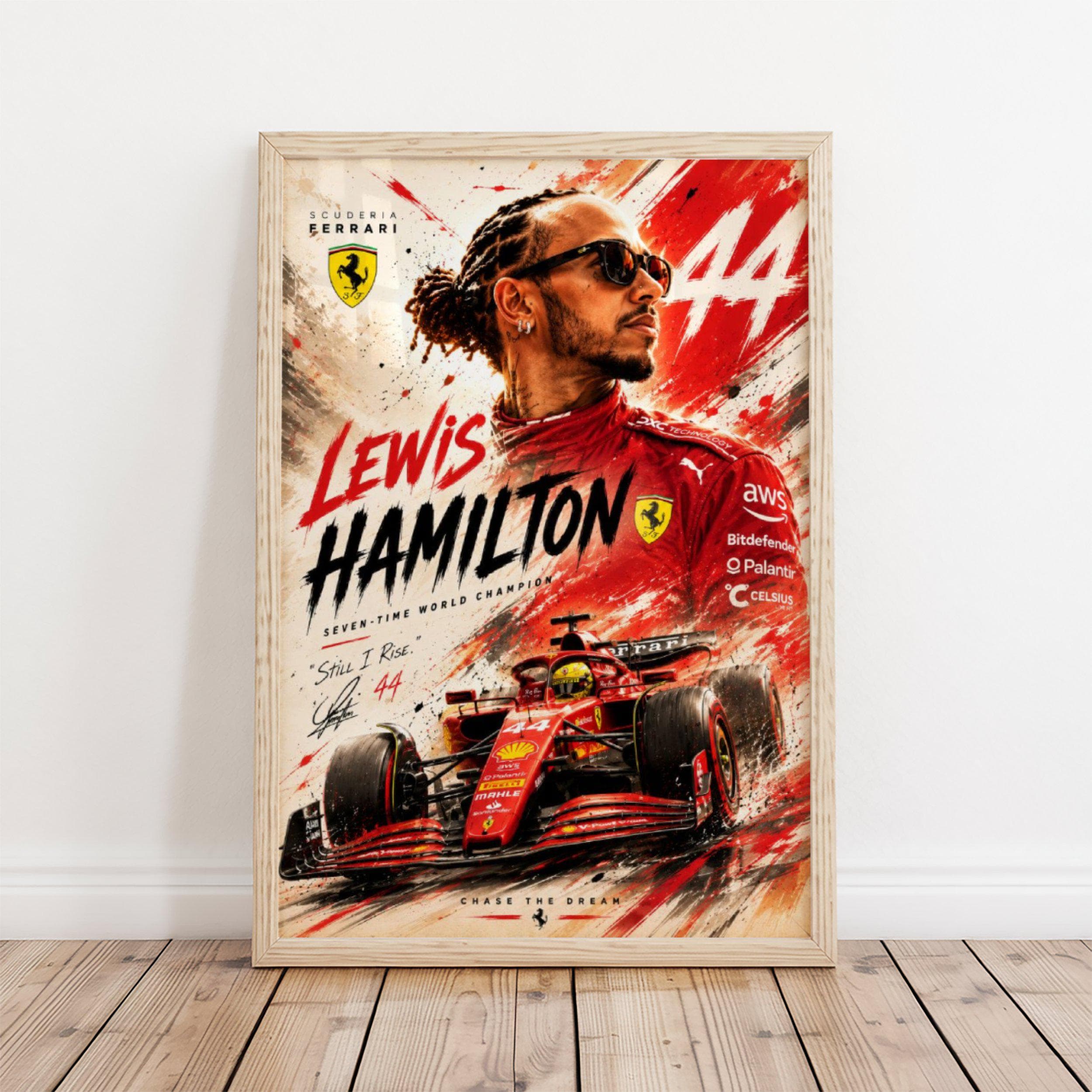 Lewis Hamilton Ferrari F1 Poster wall art — image 1