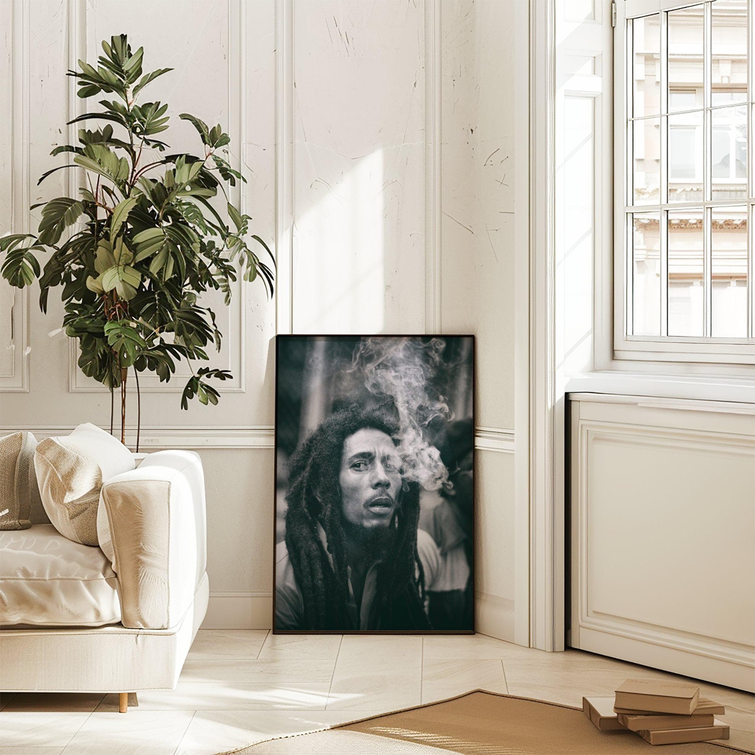 Bob Marley Poster, Reggae Legend Wall Art, Black and White Music Print, Jamaican Icon Decor