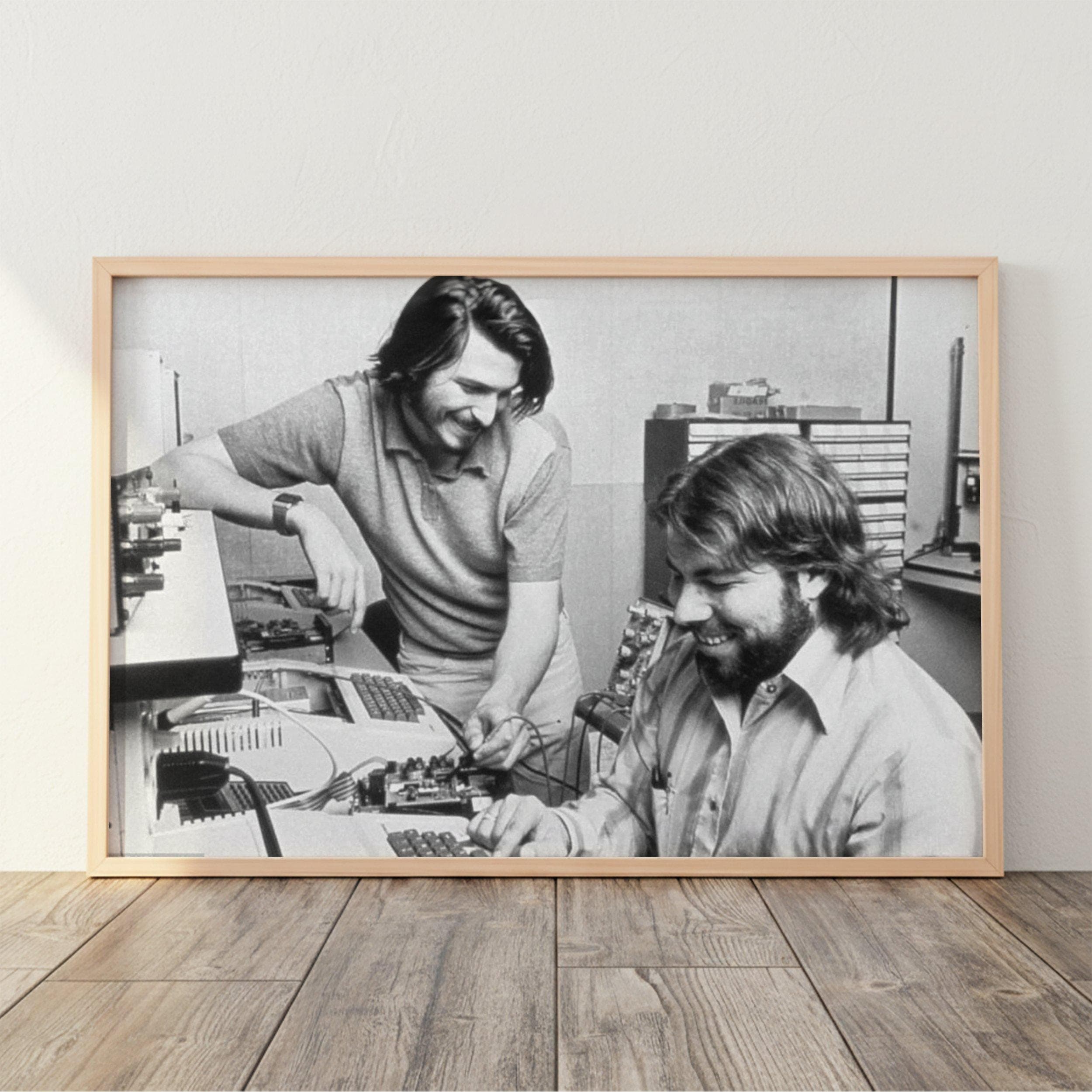 Steve Jobs Poster | Apple Founders Wall Art | Vintage Tech Print | Computer History Decor