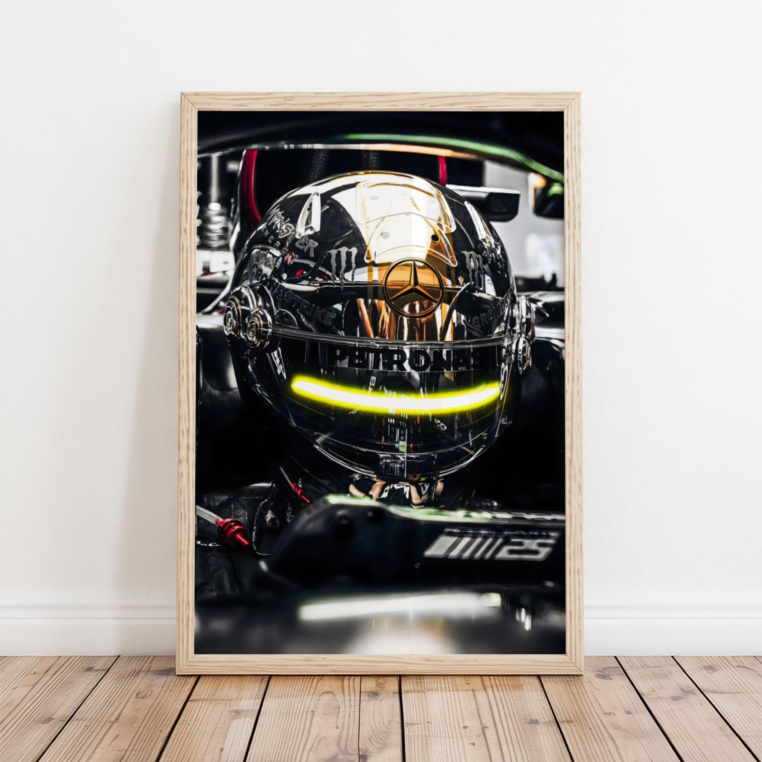Lewis Hamilton Chrome Helmet Poster wall art — image 1