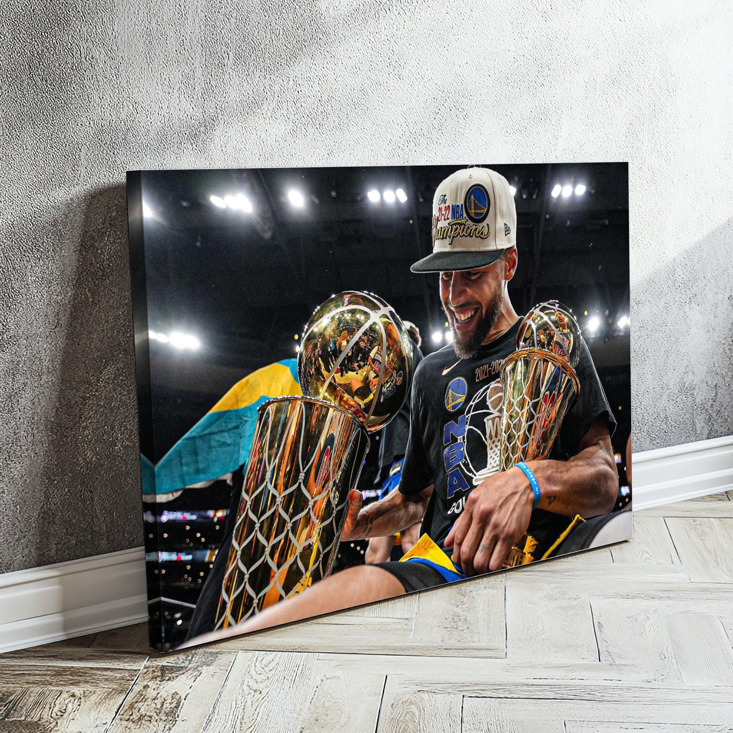 Stephen Curry Championship Poster | Golden State Warriors Wall Art | NBA Basketball Print