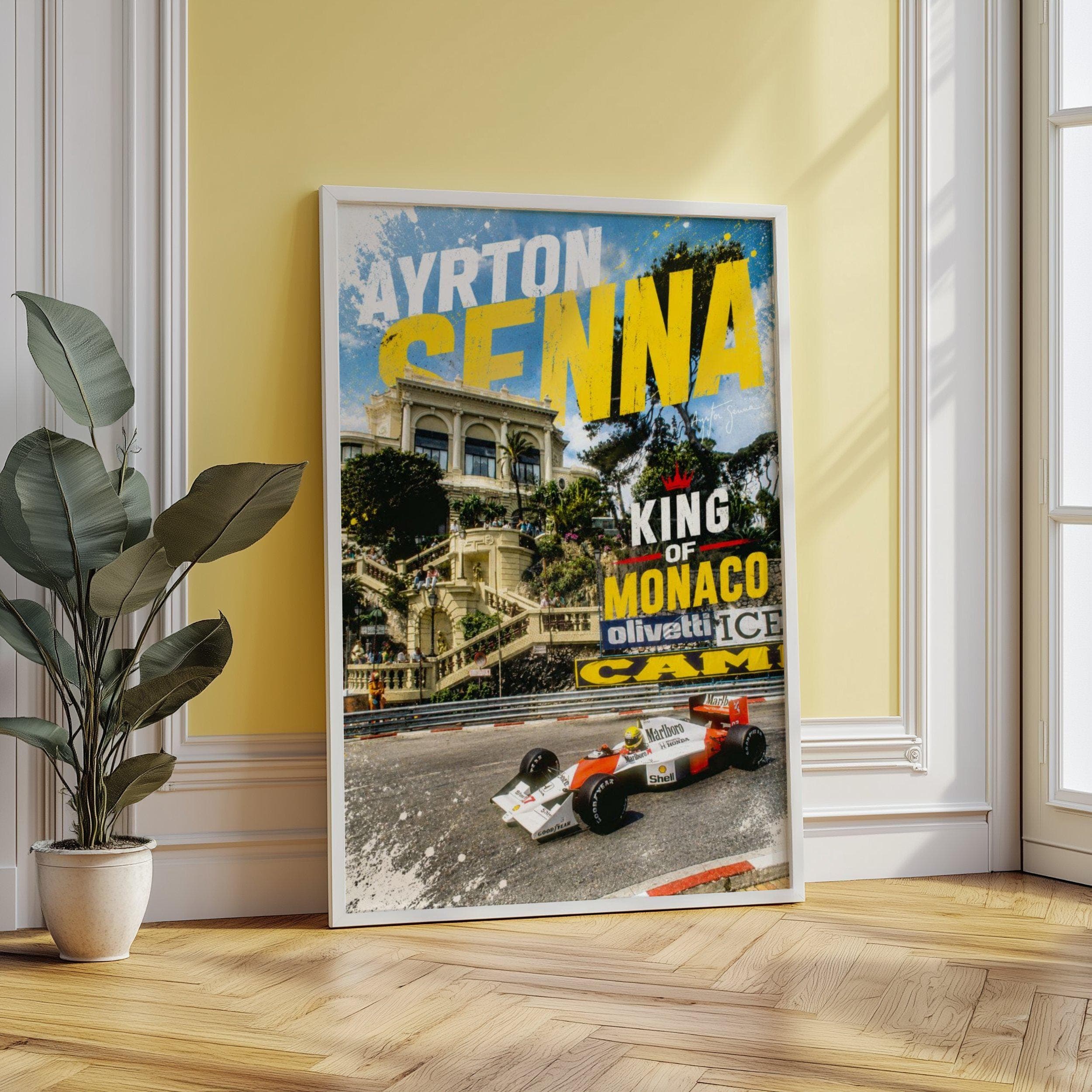 Ayrton Senna Monaco Grand Prix Poster wall art — image 1