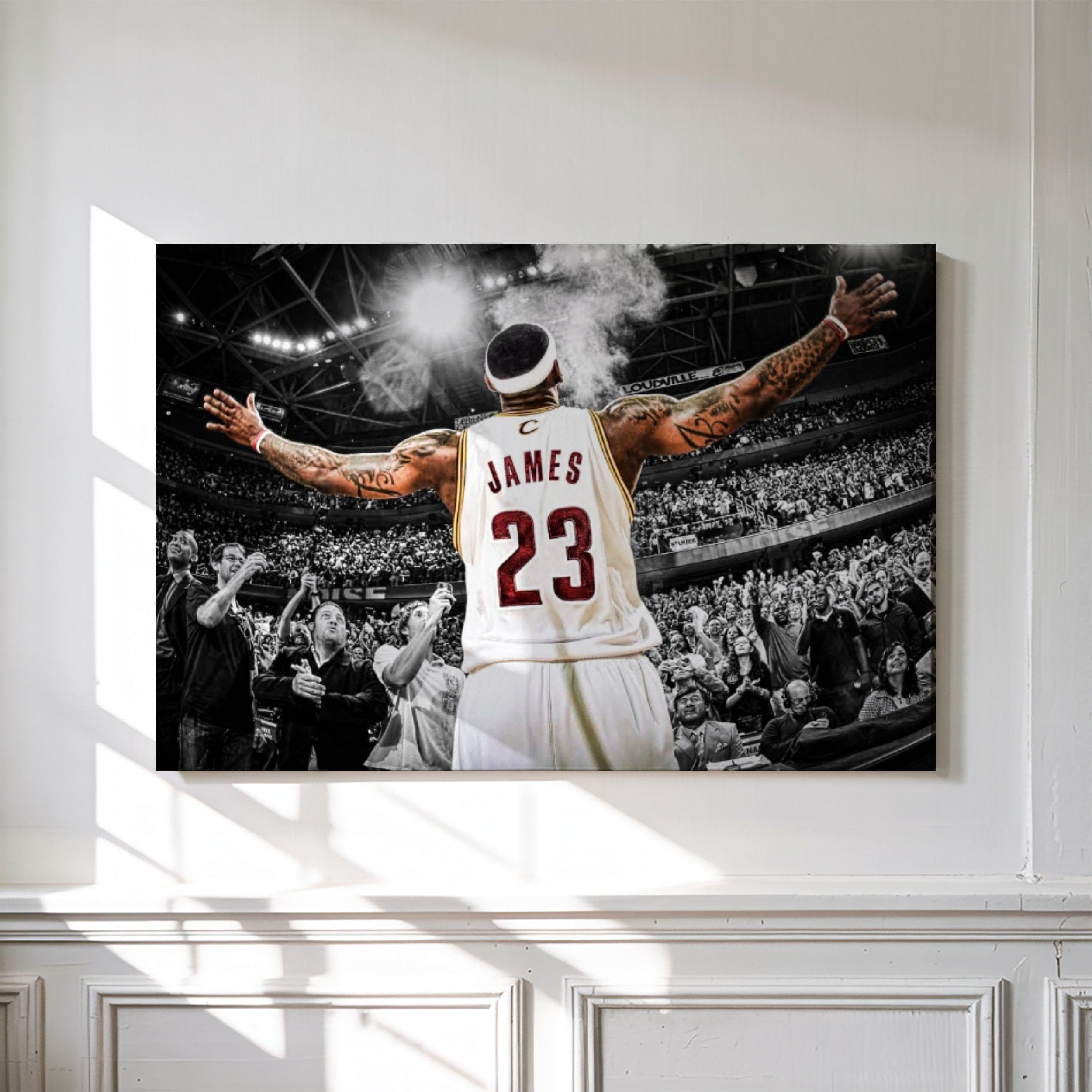LeBron James Poster, Cavaliers Wall Art, NBA Basketball Print, King James Decor