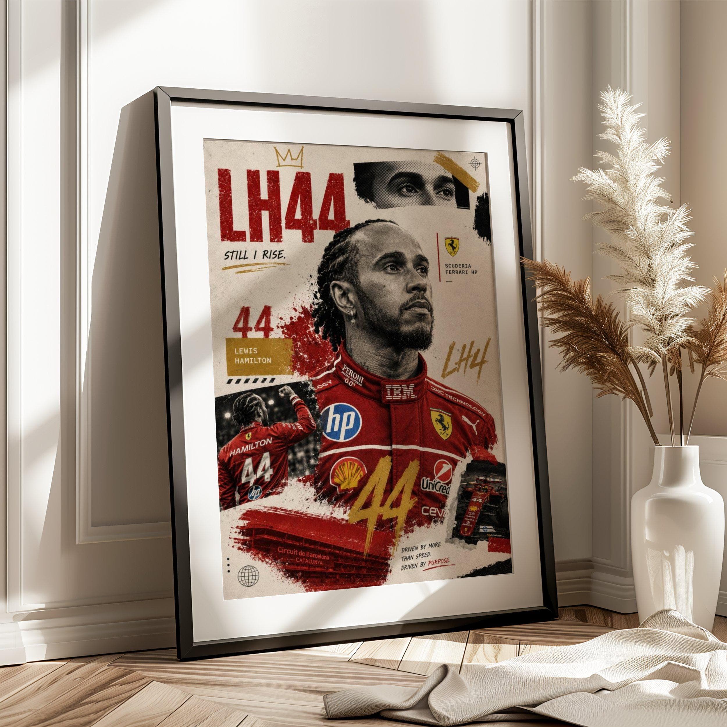 Lewis Hamilton Ferrari First Win Poster, Formula 1 Barcelona Print